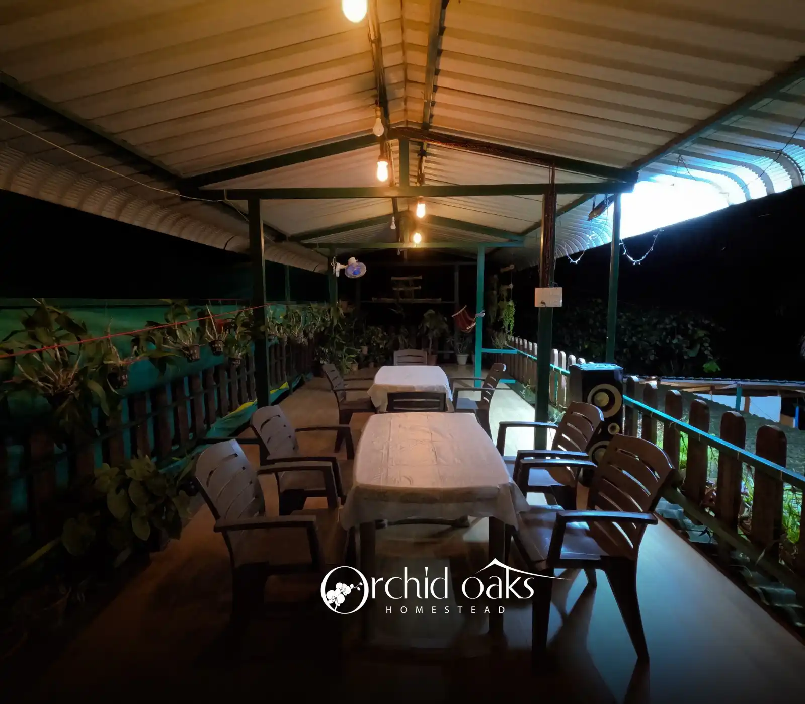 Night Deck Area at Orchid Oaks Homestead Panvel